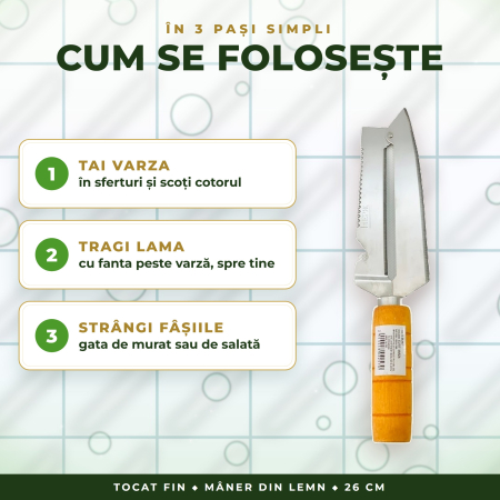 Cuțit pentru tocat varză cu mâner din lemn – 26 cm [1]
