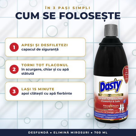 Dasty Drain Unblocker – soluție desfundat țevi 700 ml [1]