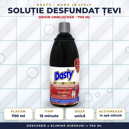 DESFUNDAT TEVI - Dasty Drain Unblocker – soluție desfundat țevi 700 ml