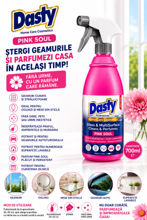 TOP PRODUSE CURATENIA CASEI - DASTY SOLUTIE MULTISUPRAFETE GEAMURI 700ML ROZ