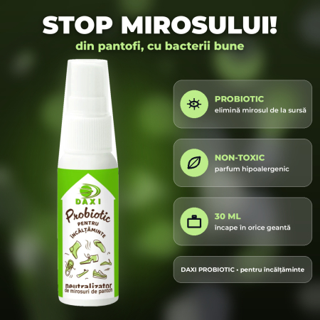 SOLUTII PROBIOTICE - DAXI PROBIOTIC – Spray pentru MIROSUL DIN PANTOFI, 30 ml