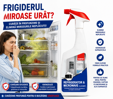 Detergent igienizant pentru frigider si cuptor cu microunde SANO, 750 ml [3]