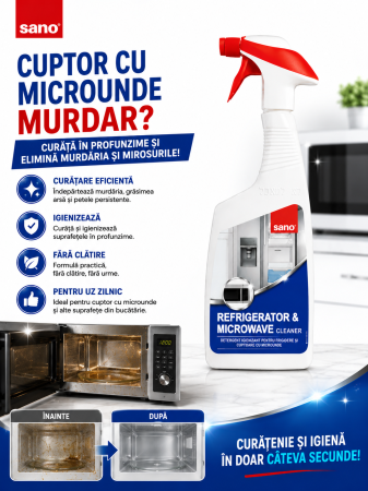 Detergent igienizant pentru frigider si cuptor cu microunde SANO, 750 ml [1]