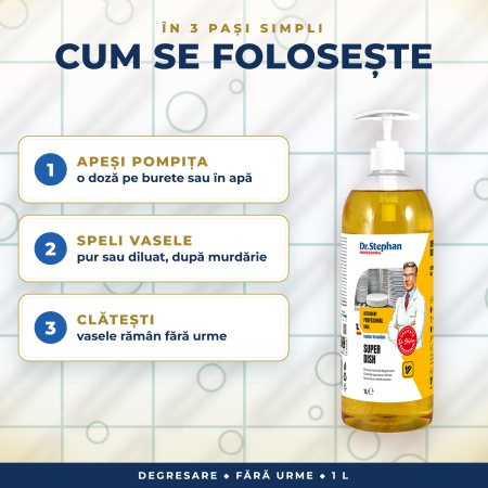 Detergent vase Dr. Stephan Super Dish cu pompiță – 1 L [1]