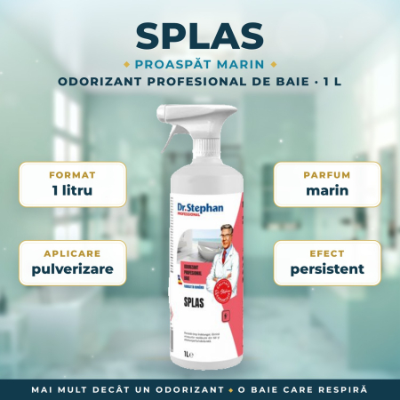 ODORIZANTE CAMERA/BAIE PROFESIONALE - DR. STEPHAN SPLAS – Odorizant profesional de baie cu pulverizator, parfum fresh-marin, 1 L