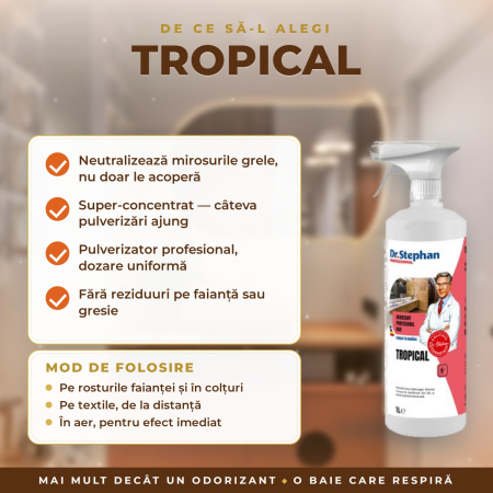 DR. STEPHAN TROPICAL – Odorizant profesional de baie cu pulverizator, fructat-dulce, 1 L [2]