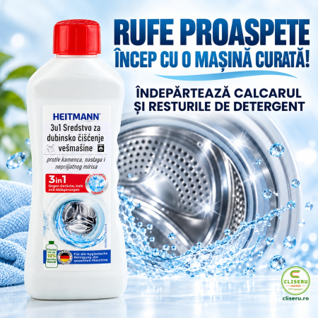 BUCĂTĂRIE - Heitmann 3 în 1 – curățare mașină de spălat 250 ml