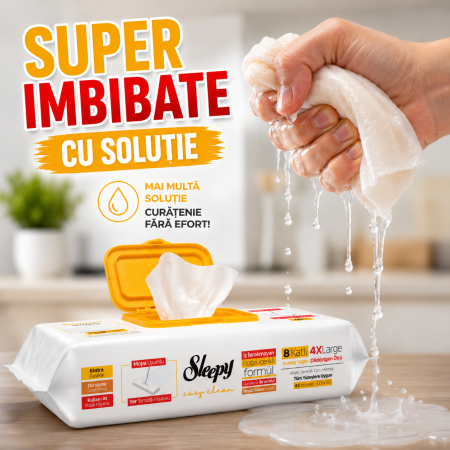SERVETELE/LAVETE UMEDE - Lavete umede pentru curatare pardoseli SLEEPY EASY CLEAN Herbal Soap 50buc