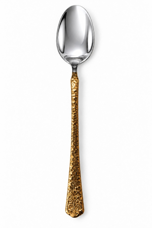 TACÂMURI INOX - Lingură inox cu mâner auriu decorativ