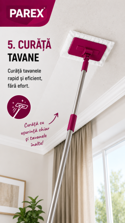 Mop cu Prindere Rapida PAREX QuickPick cu dimensiunea 25x11cm+ 10 servetele umede pentru curatare [2]
