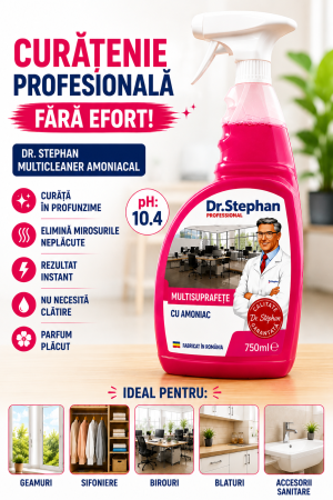 TOP PRODUSE CURATENIA CASEI - MSV DR.STEPHAN SOLUTIE CURATARE MULTISUPRAFETE CU AMONIAC FARA CLATIRE 750ML