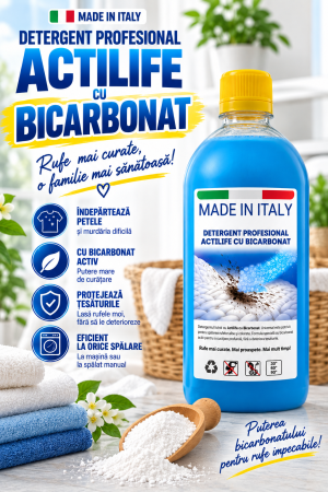 TOP DETERGENTI CU BICARBONAT - NR 4 FREE DET ACTILIFE CU CONȚINUT RIDICAT DE BICARBONAT ACTIV 1KG