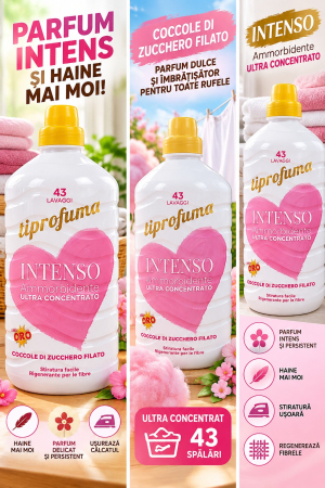 RUFE - ORO Ti Profuma – BALSAM DE RUFE ULTRA-CONCENTRAT, parfum VATĂ DE ZAHĂR, 43 spălări, 1 L