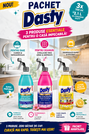 PACHETE CURATENIE - PACHET DASTY – CURAT, LUNĂ ȘI PARFUMAT!