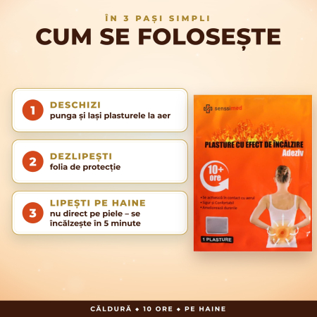 Plasture cu efect de încălzire Senssimed cu cărbune activ – 10 × 13 cm [1]