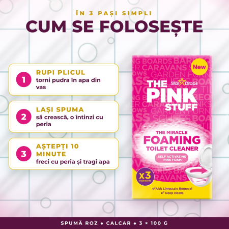 Pudră spumantă pentru toaletă The Pink Stuff – 3 x 100 g [1]
