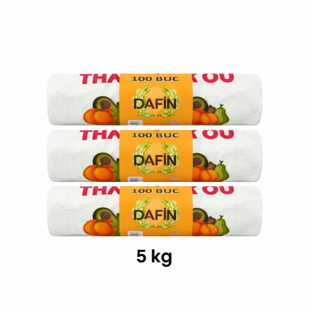 PUNGI - Set 3 x 100 pungi biodegradabile tip maieu DAFIN, rola, 5 kg