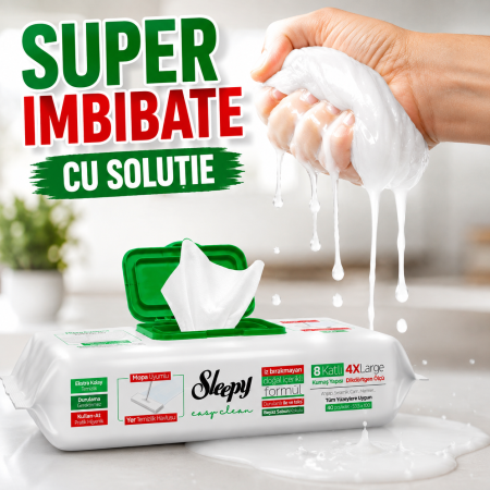 SERVETELE/LAVETE UMEDE - Sleepy Lavete Umede Pardoseli White Soap 50buc/pac