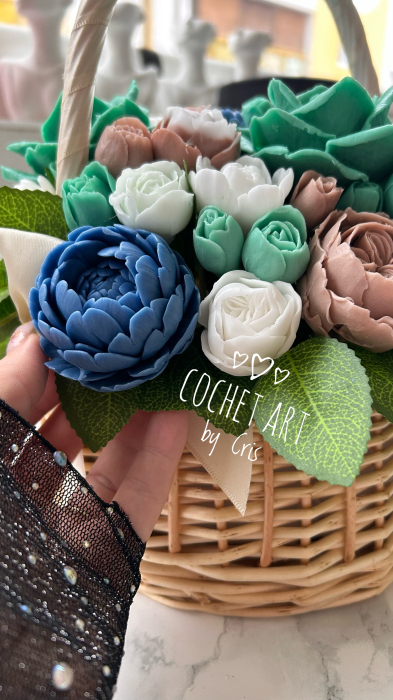 Cos cu flori din sapun marime XXL [3]