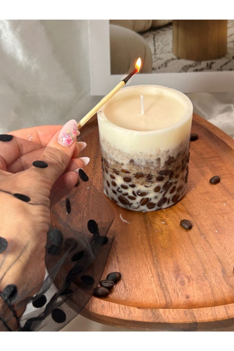 Lumanare cu boabe de cafea-mare [4]