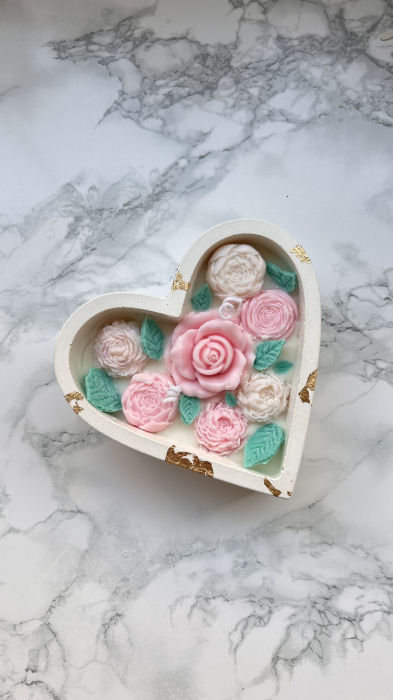 Lumanare Florala in Inima ceramica [2]