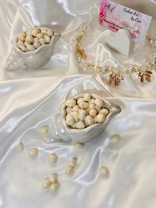 Lumanare Scoica cu Perle Stralucitoare [2]