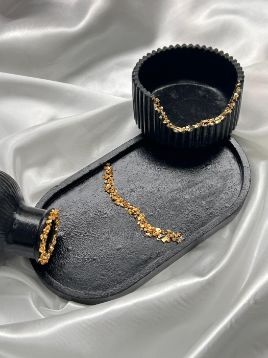 Set decorativ tavita,suport si vaza [3]