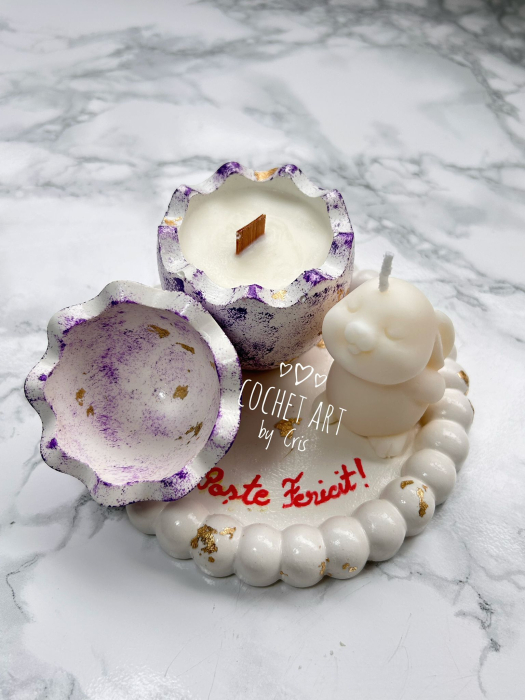 Set Paste din ceramica si lumanare iepuras [4]