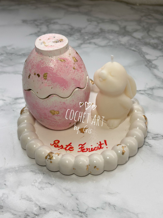 Set Paste din ceramica si lumanare iepuras [3]