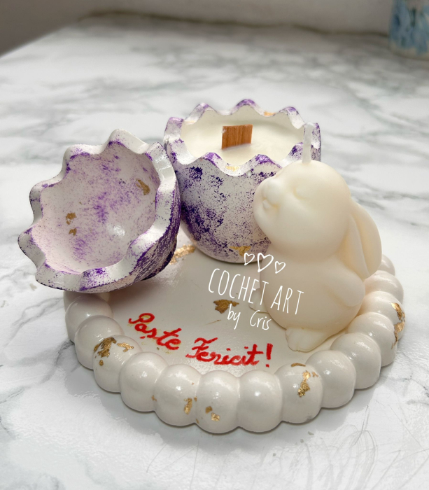 Set Paste din ceramica si lumanare iepuras [6]
