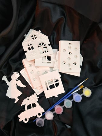 Craciun - Set Creativ Casuta din ceramica - pentru pictat