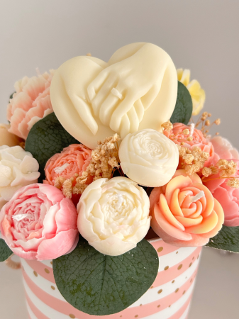 Aranjamente flori din ceara - Aranjament cununie inima