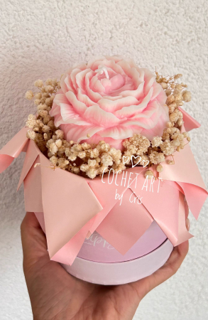 Flori din ceara - Aranjament mic cu Bujor din ceara naturala de soia