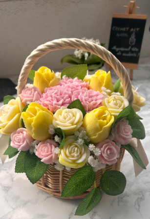 Cos cu flori parfumate din ceara de soia [1]