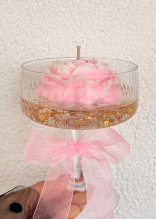 Lumanari in recipient - Lumanare Bujor Amaretto