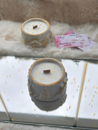 Lumanare Tablou de iarna din ceara de soia, in recipient ceramic [2]