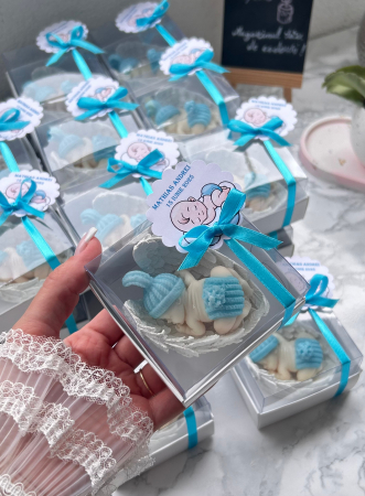 Marturii botez din baza de sapun - Marturie bebelus pe aripi din ceramica