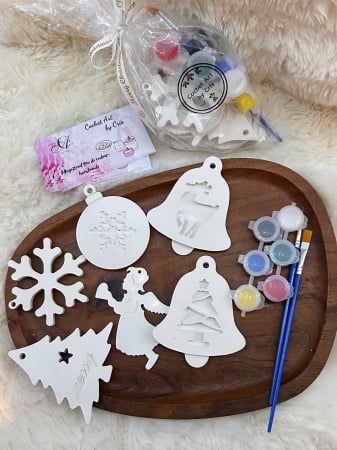 Craciun - Set Creativ Forme din Ceramica – Decoruri Magice de Craciun Pentru Pictat