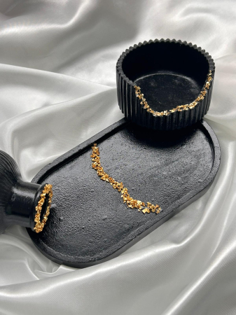 Set decorativ tavita,suport si vaza [2]