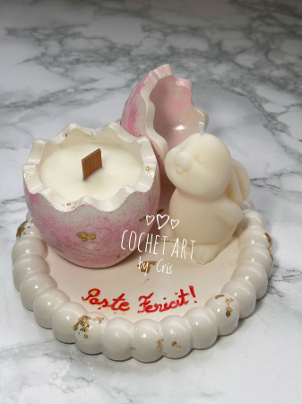 Paste - Set Paste din ceramica si lumanare iepuras