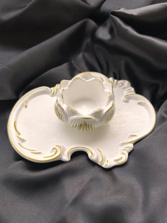 Seturi din ceramica - Set tavita si suport Lotus