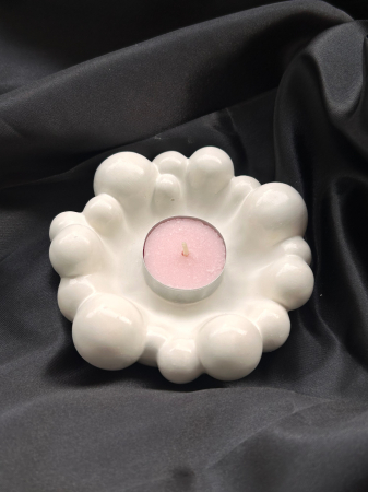 Tavita ceramica roz cu forme organice [4]