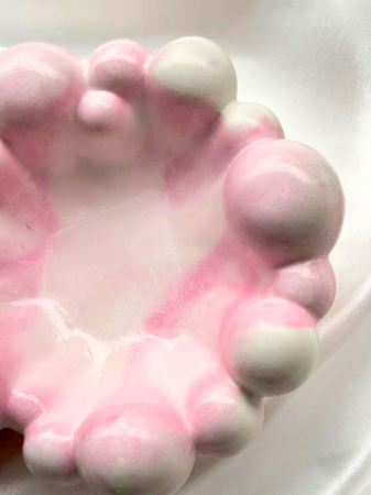 Tavita ceramica roz cu forme organice [3]