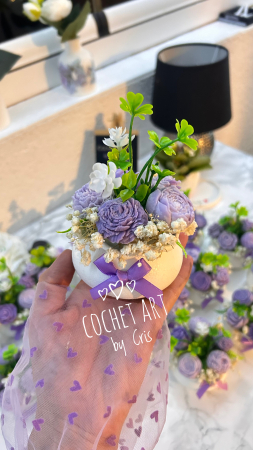 Marturii botez din ceara de soia - Ulcica cu flori