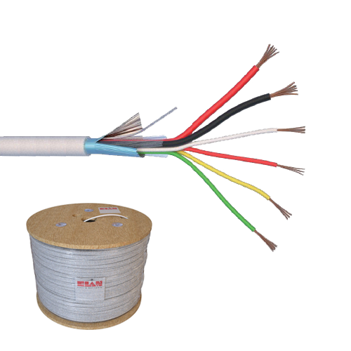 Cablu de alarma 6 fire ecranate + alimentare 2x0.75, cupru integral, 500m 6CUEF+2x0.75-T [2]
