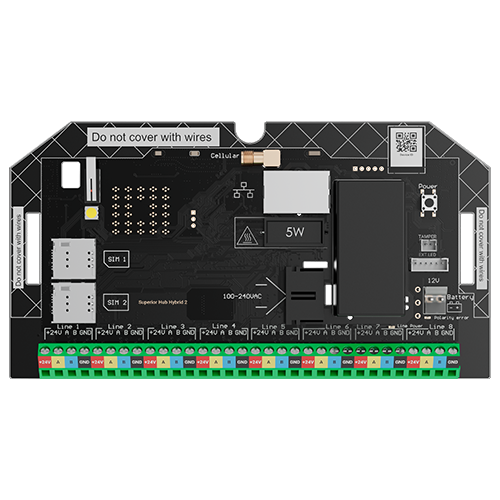 Centrala alarma Superior Hub Hybrid 2, Ethernet, fara carcasa - AJAX SuperiorHubHybrid2(NC) [5]