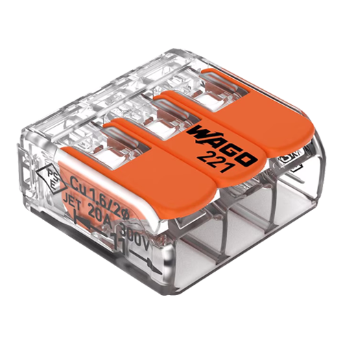 Conector derivatie 3 fire, max. 4 mmÂ² (50 buc.) - WAGO 221-413 [4]