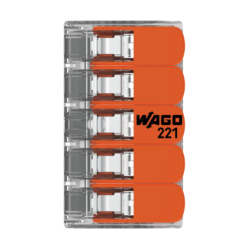 Conector derivatie 5 fire, max. 6 mmÂ² (15 buc.) - WAGO 221-615 [7]