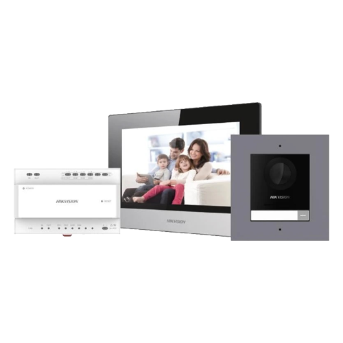 KIT videointerfon 2 fire pentru 1 familie, monitor 7 inch, Alarma - HIKVISION DS-KIS702Y [2]
