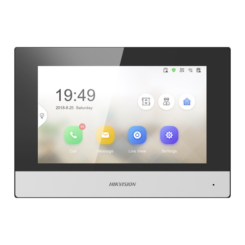 Monitor videointerfon Touch Screen TFT LCD 7 inch, conectare 2 fire, Wifi - HIKVISION DS-KH6320Y-WTE2 [3]